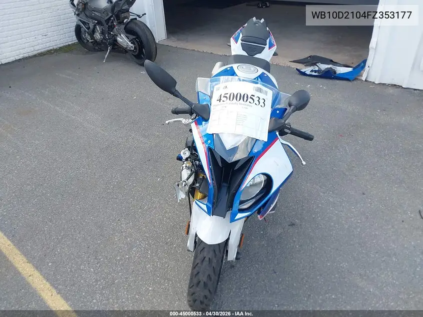 2015 BMW S 1000 Rr VIN: WB10D2104FZ353177 Lot: 45000533