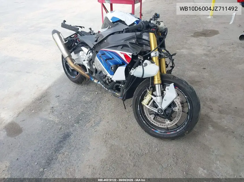 2018 BMW S 1000 Rr VIN: WB10D6004JZ711492 Lot: 45318122