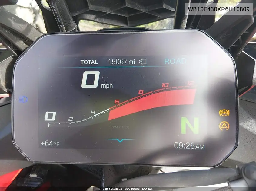 2023 BMW S 1000 Xr VIN: WB10E430XP6H10809 Lot: 45493324