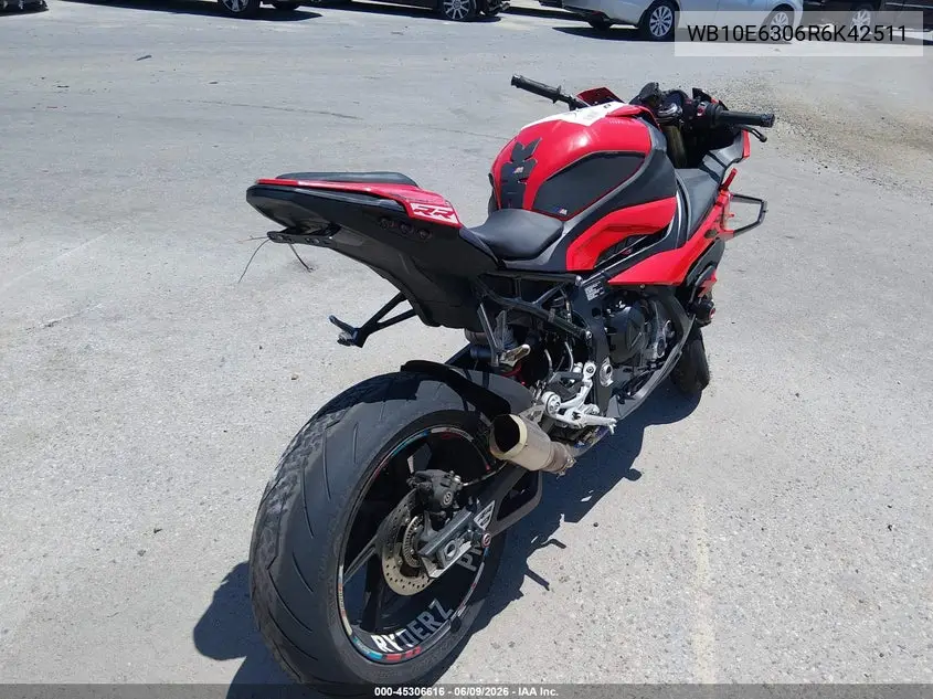 2024 BMW S 1000 Rr VIN: WB10E6306R6K42511 Lot: 45306616