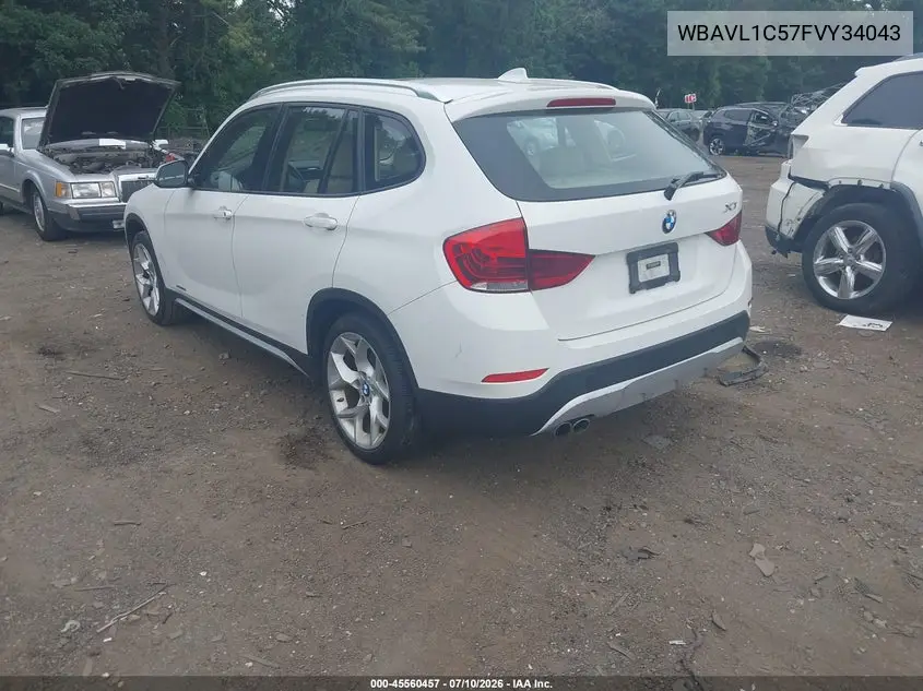 2015 BMW X1 xDrive28I VIN: WBAVL1C57FVY34043 Lot: 45560457