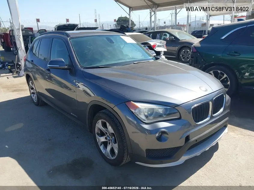 2015 BMW X1 Sdrive28I VIN: WBAVM1C58FV318402 Lot: 45652140