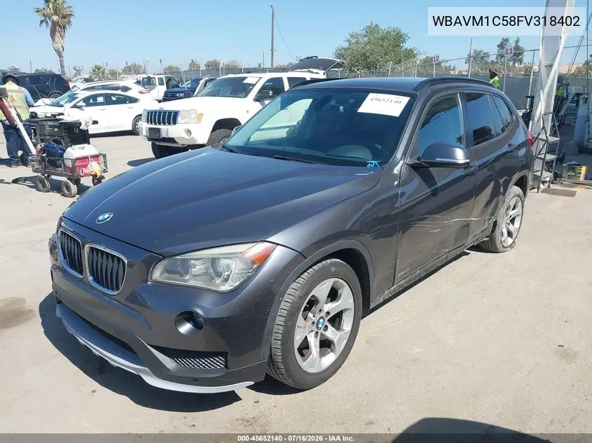 2015 BMW X1 Sdrive28I VIN: WBAVM1C58FV318402 Lot: 45652140