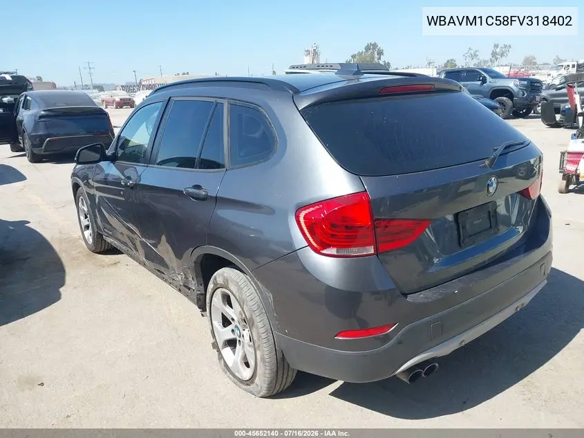 2015 BMW X1 Sdrive28I VIN: WBAVM1C58FV318402 Lot: 45652140