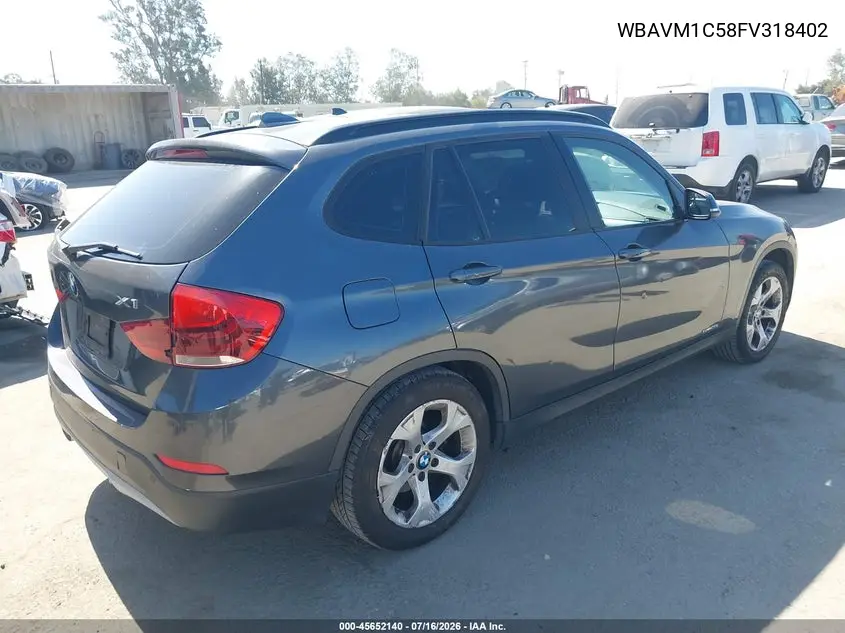 2015 BMW X1 Sdrive28I VIN: WBAVM1C58FV318402 Lot: 45652140