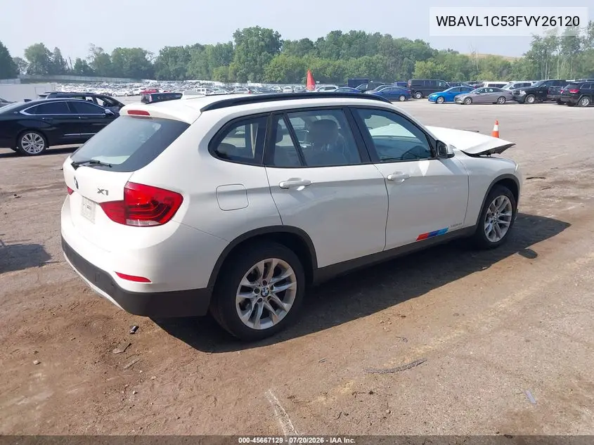 2015 BMW X1 xDrive28I VIN: WBAVL1C53FVY26120 Lot: 45667129
