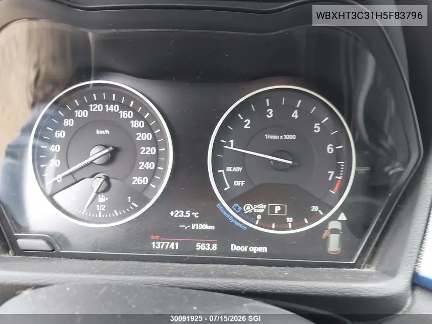 2017 BMW X1 xDrive28I VIN: WBXHT3C31H5F83796 Lot: 30091925