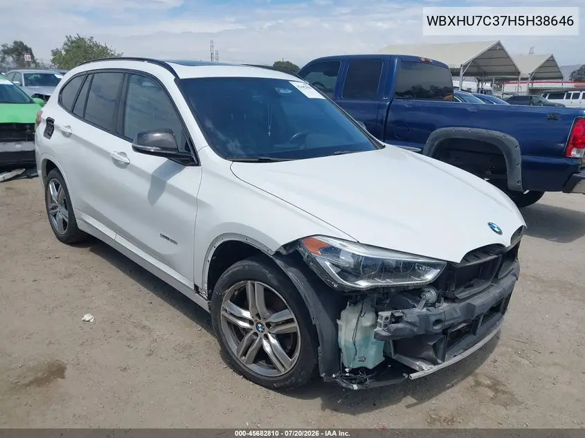 2017 BMW X1 Sdrive28I VIN: WBXHU7C37H5H38646 Lot: 45682810