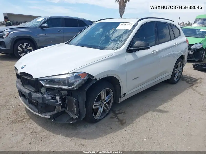 2017 BMW X1 Sdrive28I VIN: WBXHU7C37H5H38646 Lot: 45682810