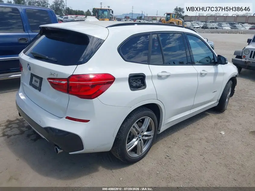2017 BMW X1 Sdrive28I VIN: WBXHU7C37H5H38646 Lot: 45682810
