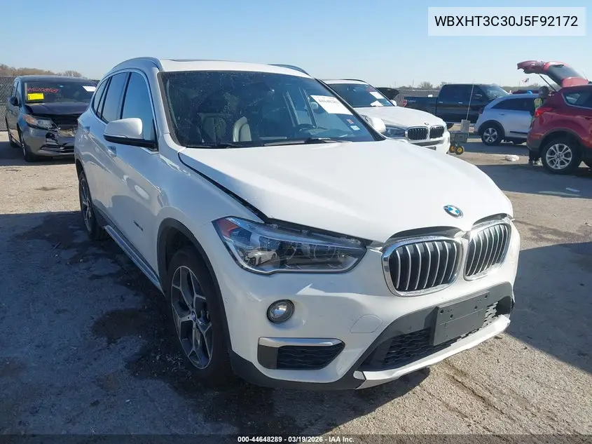 2018 BMW X1 xDrive28I VIN: WBXHT3C30J5F92172 Lot: 44648289