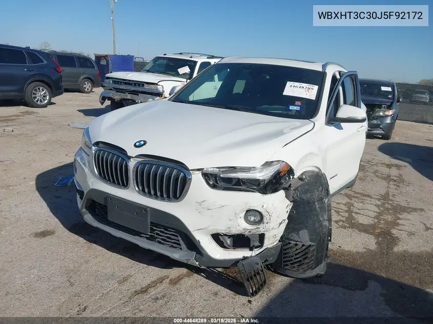 2018 BMW X1 xDrive28I VIN: WBXHT3C30J5F92172 Lot: 44648289