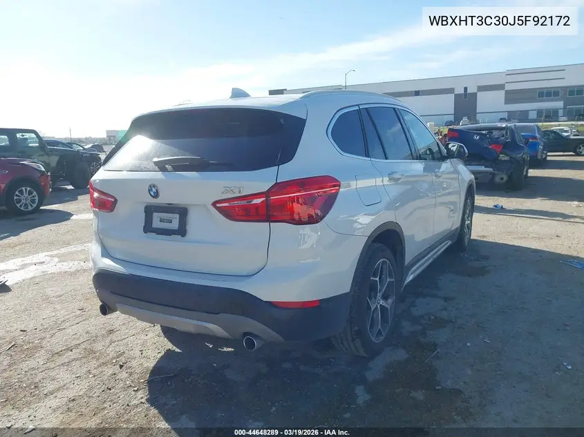 2018 BMW X1 xDrive28I VIN: WBXHT3C30J5F92172 Lot: 44648289