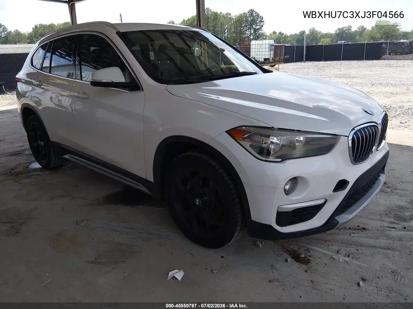 2018 BMW X1 Sdrive28I VIN: WBXHU7C3XJ3F04566 Lot: 45550797