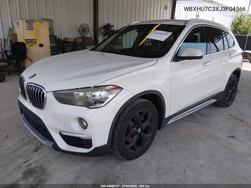 2018 BMW X1 Sdrive28I VIN: WBXHU7C3XJ3F04566 Lot: 45550797
