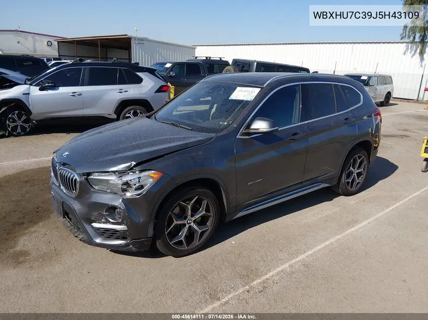 2018 BMW X1 Sdrive28I VIN: WBXHU7C39J5H43109 Lot: 45614111