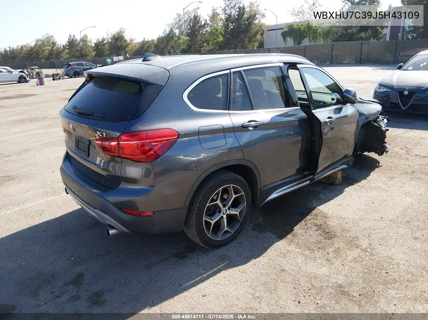 2018 BMW X1 Sdrive28I VIN: WBXHU7C39J5H43109 Lot: 45614111