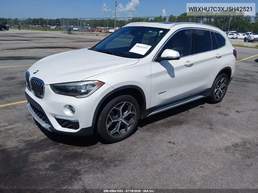 2018 BMW X1 Sdrive28I VIN: WBXHU7C3XJ5H42521 Lot: 45641553
