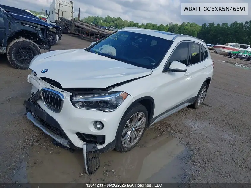 2019 BMW X1 xDrive28I VIN: WBXHT3C5XK5N46591 Lot: 12641233