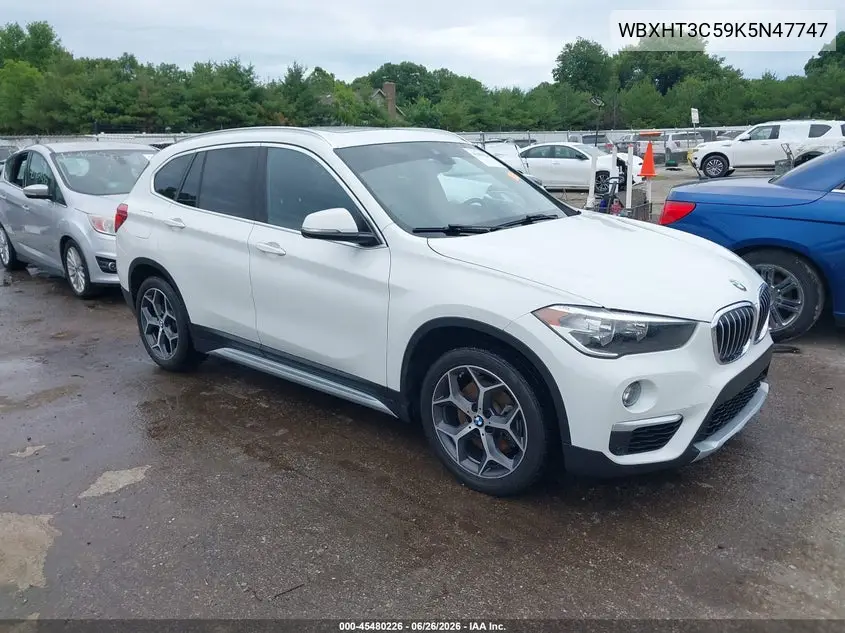 2019 BMW X1 xDrive28I VIN: WBXHT3C59K5N47747 Lot: 45480226