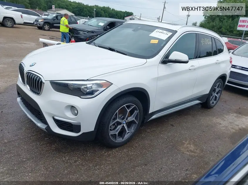 2019 BMW X1 xDrive28I VIN: WBXHT3C59K5N47747 Lot: 45480226