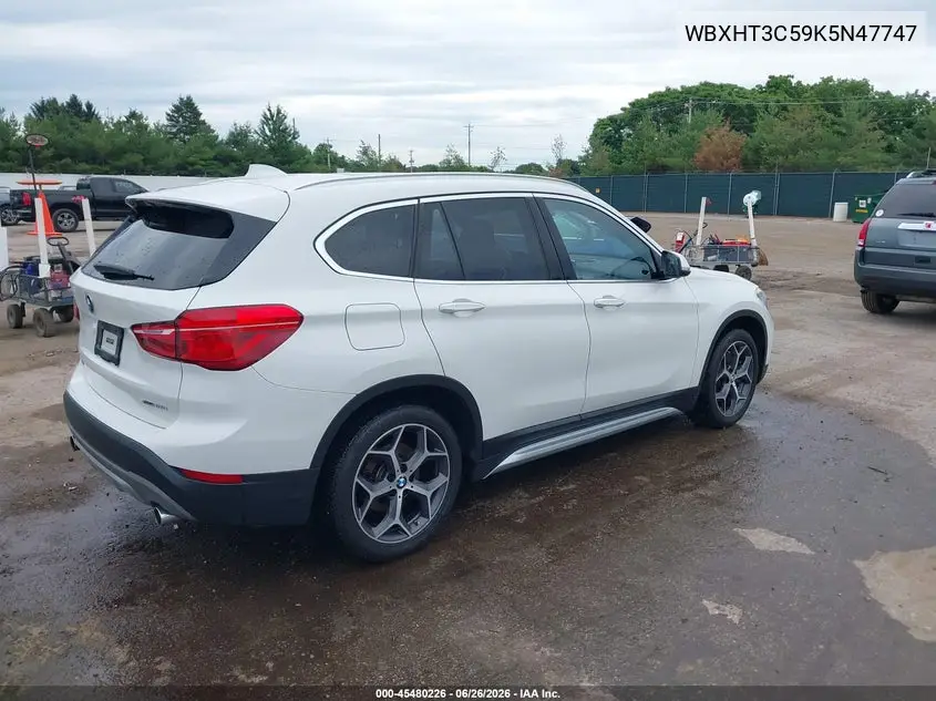 2019 BMW X1 xDrive28I VIN: WBXHT3C59K5N47747 Lot: 45480226