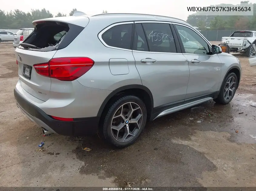 2019 BMW X1 Sdrive28I VIN: WBXHU7C57K3H45634 Lot: 45588514