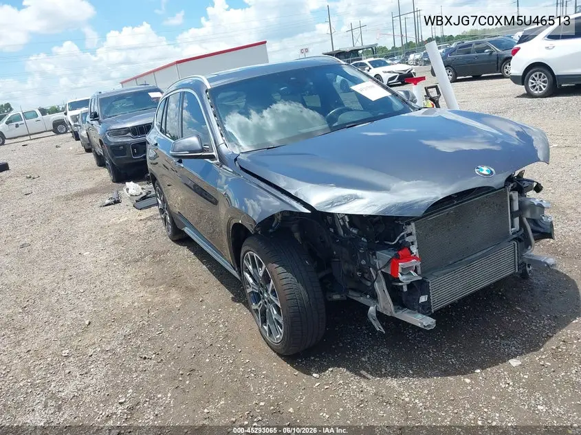 2021 BMW X1 Sdrive28I VIN: WBXJG7C0XM5U46513 Lot: 45293065
