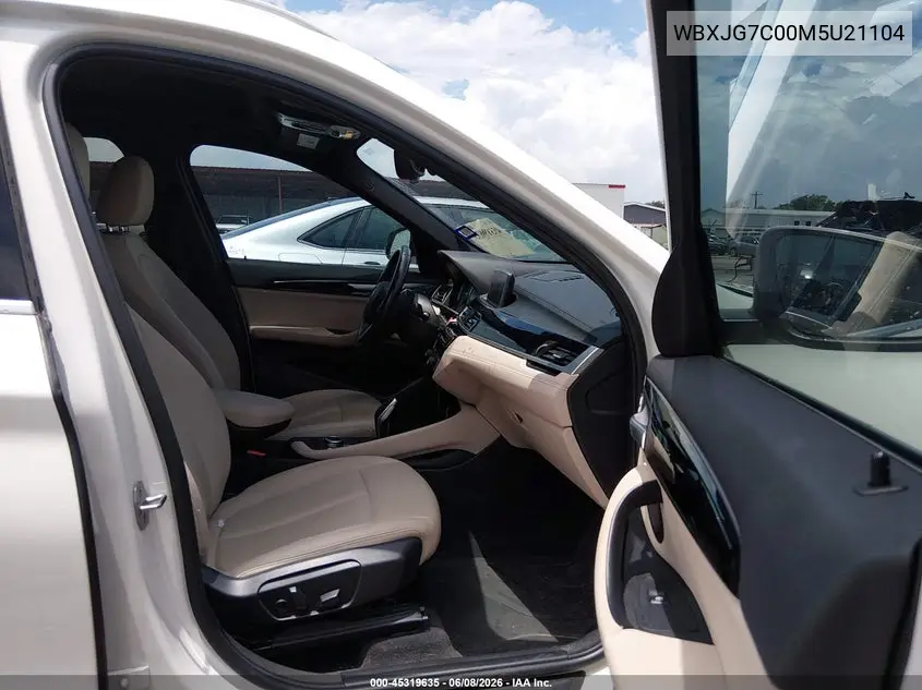 2021 BMW X1 Sdrive28I VIN: WBXJG7C00M5U21104 Lot: 45319635