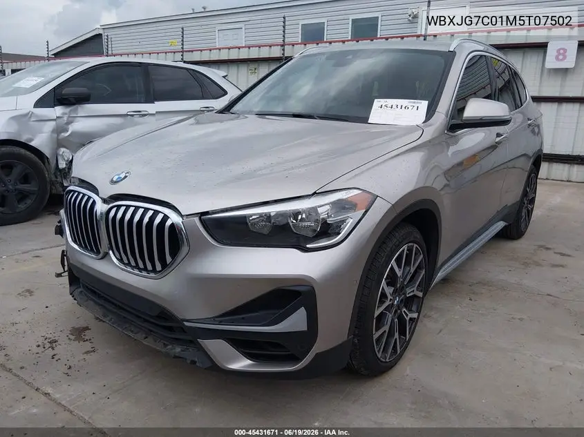 2021 BMW X1 Sdrive28I VIN: WBXJG7C01M5T07502 Lot: 45431671
