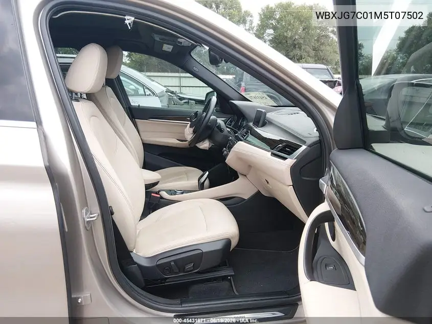 2021 BMW X1 Sdrive28I VIN: WBXJG7C01M5T07502 Lot: 45431671