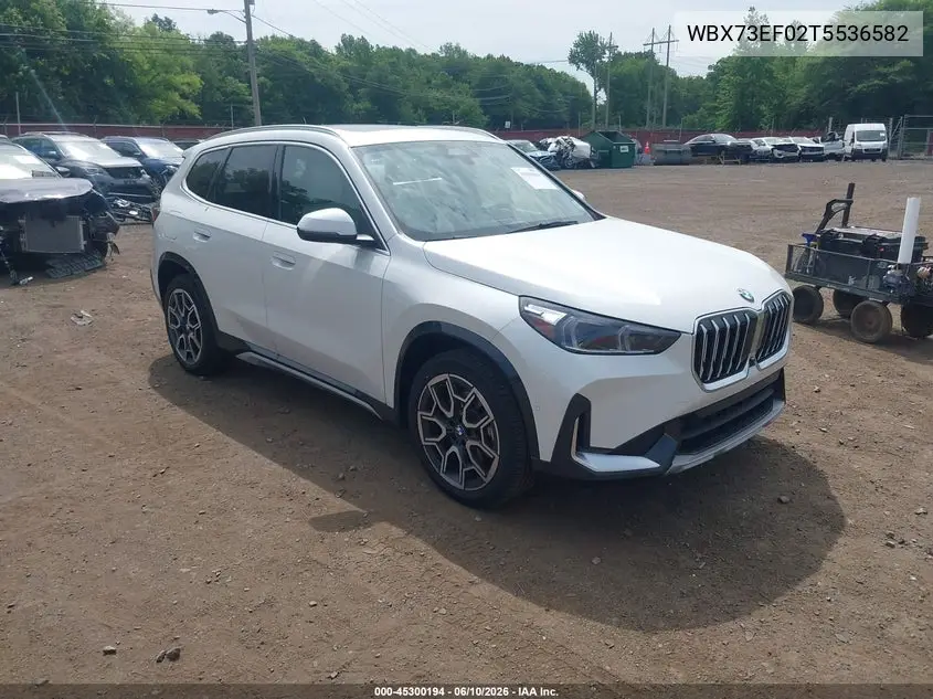 2026 BMW X1 xDrive28I VIN: WBX73EF02T5536582 Lot: 45300194