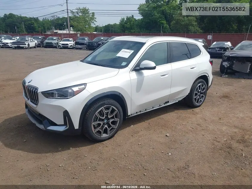 2026 BMW X1 xDrive28I VIN: WBX73EF02T5536582 Lot: 45300194