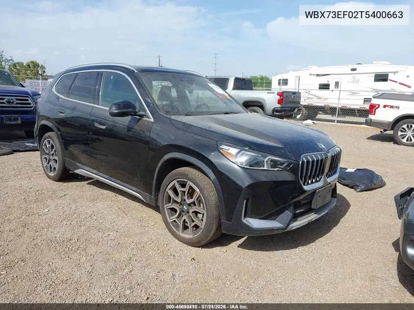 2026 BMW X1 xDrive28I VIN: WBX73EF02T5400663 Lot: 45692410