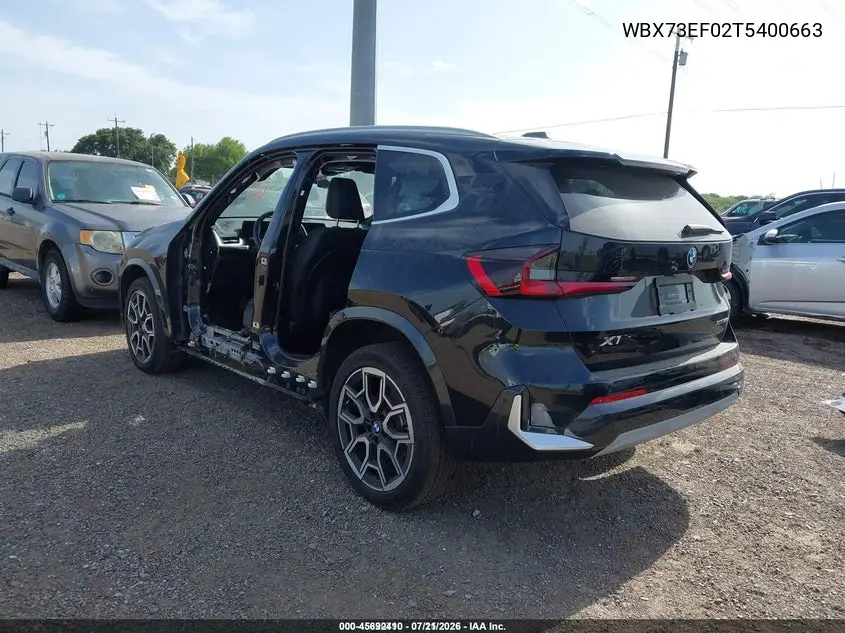 2026 BMW X1 xDrive28I VIN: WBX73EF02T5400663 Lot: 45692410