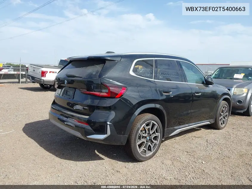 2026 BMW X1 xDrive28I VIN: WBX73EF02T5400663 Lot: 45692410