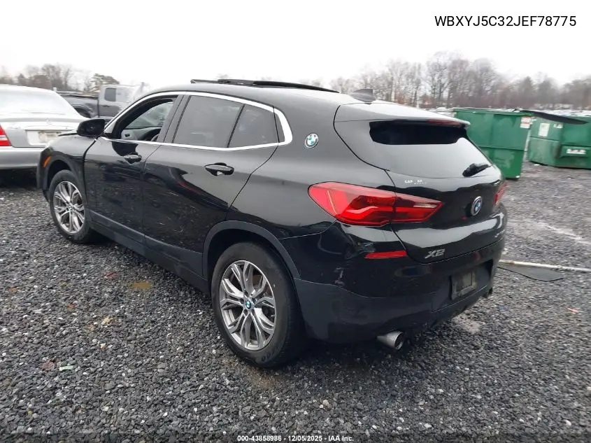 2018 BMW X2 xDrive28I VIN: WBXYJ5C32JEF78775 Lot: 43858986