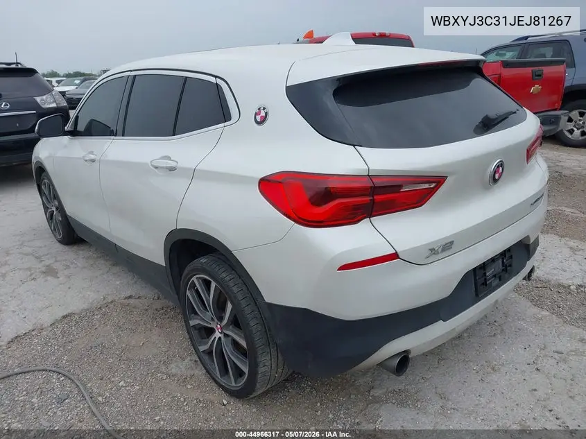 2018 BMW X2 Sdrive28I VIN: WBXYJ3C31JEJ81267 Lot: 44966317