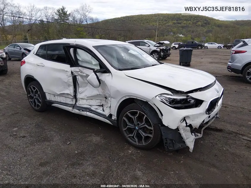 2018 BMW X2 xDrive28I VIN: WBXYJ5C35JEF81816 Lot: 45003441