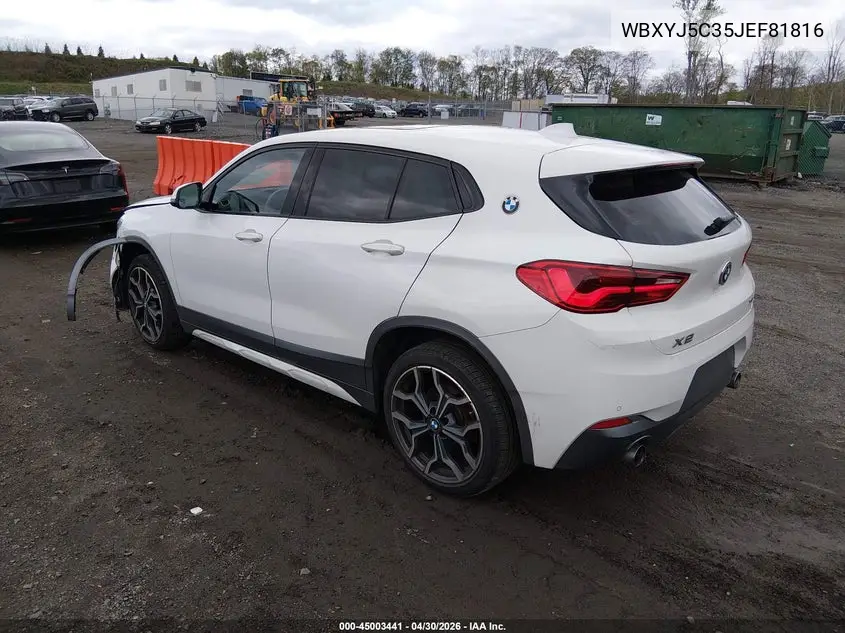 2018 BMW X2 xDrive28I VIN: WBXYJ5C35JEF81816 Lot: 45003441