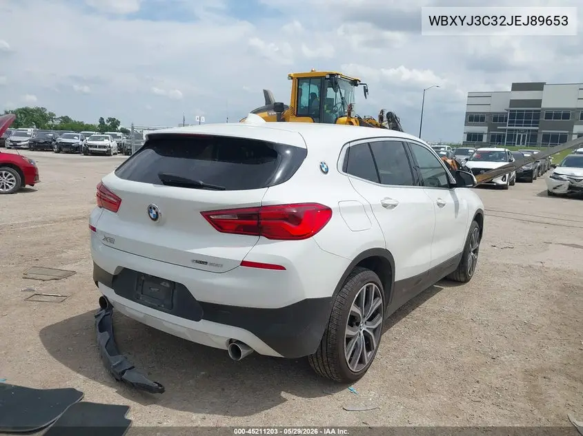 2018 BMW X2 Sdrive28I VIN: WBXYJ3C32JEJ89653 Lot: 45211203