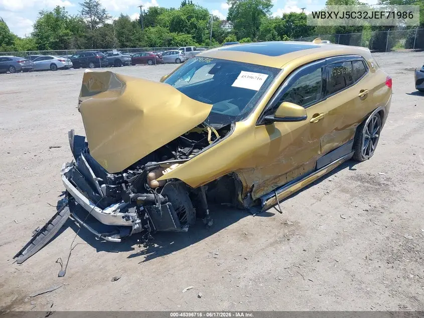2018 BMW X2 xDrive28I VIN: WBXYJ5C32JEF71986 Lot: 45396716