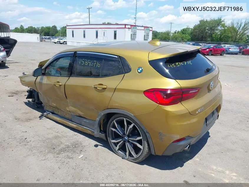 2018 BMW X2 xDrive28I VIN: WBXYJ5C32JEF71986 Lot: 45396716