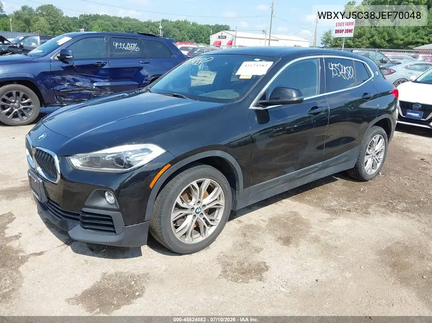 2018 BMW X2 xDrive28I VIN: WBXYJ5C38JEF70048 Lot: 45524582