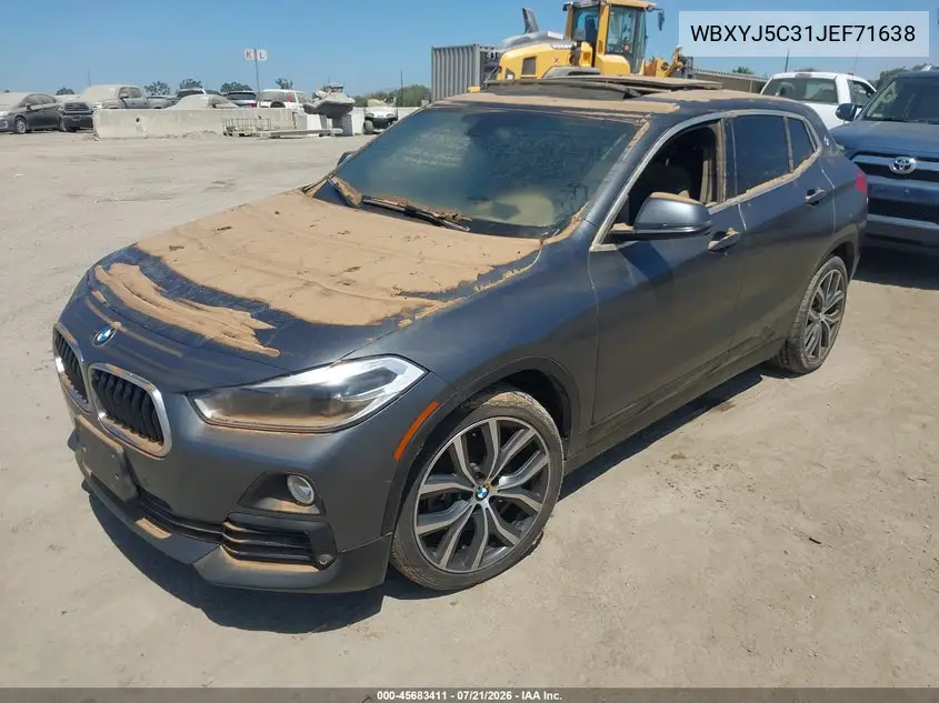 2018 BMW X2 xDrive28I VIN: WBXYJ5C31JEF71638 Lot: 45683411