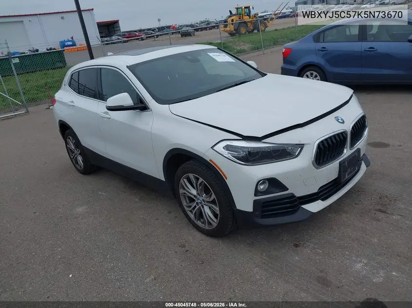 2019 BMW X2 xDrive28I VIN: WBXYJ5C57K5N73670 Lot: 45045748