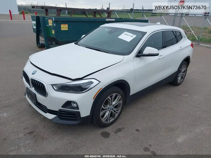 2019 BMW X2 xDrive28I VIN: WBXYJ5C57K5N73670 Lot: 45045748