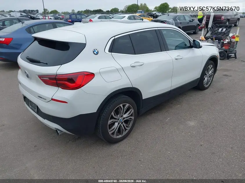 2019 BMW X2 xDrive28I VIN: WBXYJ5C57K5N73670 Lot: 45045748
