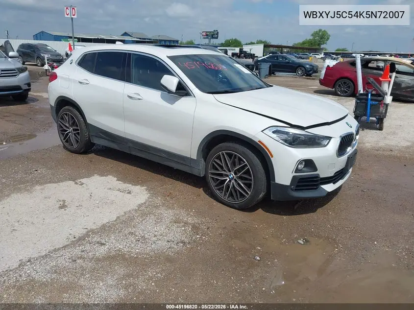 2019 BMW X2 xDrive28I VIN: WBXYJ5C54K5N72007 Lot: 45196820