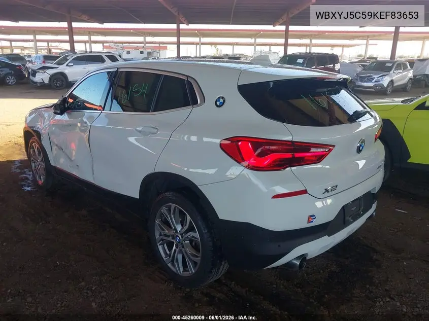 2019 BMW X2 xDrive28I VIN: WBXYJ5C59KEF83653 Lot: 45260009